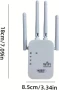 НОВ WiFi екстендер разширител двулентов 1200mbps, 100 квадратни метра обхват, 4 антени, снимка 4
