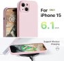 Нов iPhone 15 6.1 инча Премиум Силиконов Калъф + 2 Стъклени Протектора, снимка 7