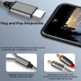 Аудио кабел USB-C мъжки към 2 RCA мъжки кабел, позлатени контакти, алуминиеви глави, 1 метър, снимка 5