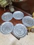 Антикварен лот от 5 броя чинийки за стена цинкови , снимка 1 - Антикварни и старинни предмети - 39422204