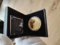 Сребърна монета с масивна позлата 24 каратово златно покритие 2oz Proof 62.2 гр, снимка 3