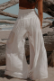 Дамски панталон в бяло, с висока талия и широки крачоли, снимка 13