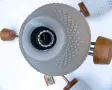 РЕТРО К-т 3-в-1 Български ПОЛИЛЕЙ Ф560 мм Ел.ЛАМПА ~220V НРБ тип Пендел с Абажури и Кабели БАРТЕР, снимка 3