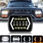 LED Фарове 200W 20x14 см за Jeep Wrangler YJ и Cherokee XJ Daihatsu, снимка 1