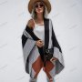 Дамска широка модна жилетка с цветни блокове - 023, снимка 2