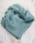 Babyly ленен овален чаршаф с ластик – 40 х 85 см – син