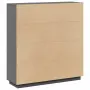 vidaXL Висок шкаф, сив, 110,5x35x117 см, борово дърво масив, снимка 9