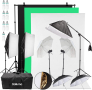 Фотографски комплект за студио с лампи, фон и рефлектор, снимка 1 - Чанти, стативи, аксесоари - 44515674