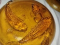 KIG Indonesia Винтидж декоративни чинийкиVintage KIG Indonesia (Koi Fish Amber Glass Plate) Д 15 см, снимка 2