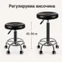 Регулируема фризьорска табуретка с опора за крака и колелца, снимка 4