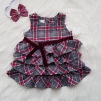 Карирана рокля H&M за бебе 6 месеца, снимка 1 - Бебешки рокли - 38915742
