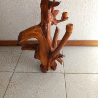 Дървен свещник, снимка 4 - Декорация за дома - 44494258