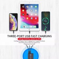 Super Power Quick Charger 3.0 ,5,1A Led Дисплей 3 USB порта , снимка 1 - Оригинални зарядни - 39377389