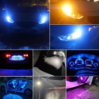 Супер ярки LED Диодни крушки Т10 3030 5 SMD 12V 2броя-сини, снимка 4 - Аксесоари и консумативи - 40423828