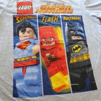 LEGO DC Comics Super Heroes - детска тениска Лего Батман Супермен Светкавицата, снимка 1 - Детски тениски и потници - 41772438