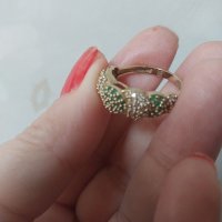  Златен пръстен с изумруди 14 кр. 3.67 гр., снимка 2 - Пръстени - 41687631
