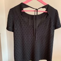 Нова черна блуза размер S, снимка 7 - Тениски - 41328743