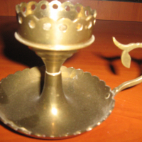 бронзов свещник, снимка 1 - Антикварни и старинни предмети - 36343526