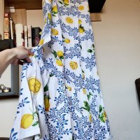 Дълга разкроена рокля с лимони, снимка 1 - Рокли - 41717016