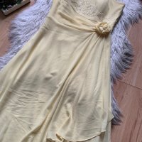 Жълта официална дълга рокля, снимка 2 - Рокли - 41147422