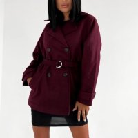 Велурено палто в бордо  , снимка 4 - Палта, манта - 41859138