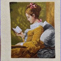 Вилеров гоблен нов "Момичето с книгата", снимка 3 - Гоблени - 41496188