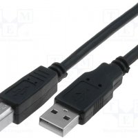 Кабел USB2.0 към USB Type B 2.5m Черeн VCom SS001289 Cable USB - USB Type B M/M, снимка 1 - Кабели и адаптери - 34333553