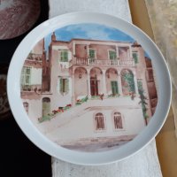 Гръцка порцеланова чиния за стена, снимка 1 - Антикварни и старинни предмети - 34752025