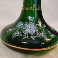 Стара зелена стъклена ваза Maria Hilfberg, снимка 10 - Антикварни и старинни предмети - 44777511