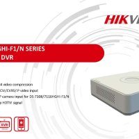 Hikvision DS-7104HGHI-F1 1080P lite H.264+ HD-TVI AHD CVBS 100к/с 4 Канален Хибриден Видеорекордер, снимка 1 - Комплекти за видеонаблюдение - 41506259