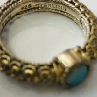 Винтидж сребърен пръстен с опал  тип византийски 925 Sterling MMA TBM, снимка 14 - Други ценни предмети - 40466460