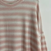 Макси изключително мека и еластична блуза в бяло и розово райе , снимка 4 - Блузи с дълъг ръкав и пуловери - 40058127