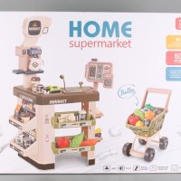 Детски супермаркет с количка и продукти, снимка 2 - Играчки за стая - 42014901