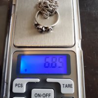 Сребърени пръстен и ланец синджир верижка 835 925, снимка 3 - Пръстени - 41021621