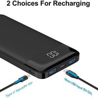 Ново зарядно устройство 10 000mAh Power Bank - USB C LED дисплей, снимка 4 - Друга електроника - 42648225