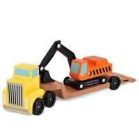 Дървен багер и камион с ремарке, снимка 2 - Коли, камиони, мотори, писти - 38711499