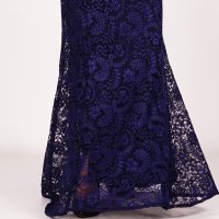 ИЗГОДНО Официална дълга дантелена дамска рокля в тъмно синьо и кралско лилаво от 269 на 179лв, снимка 4 - Рокли - 44192083