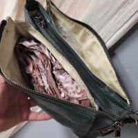 масленозелена чанта ЕСТЕСТВЕНА КОЖА с четири прегради, снимка 14 - Чанти - 42177839