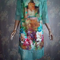 Floryday- Атрактивна рокля с флорална градина и замък- М/Л