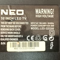 NEO LED-32D200 със счупен екран - TP.SIS231.P83/JL.CX32101235B1/CX315DLEDM, снимка 2 - Части и Платки - 41962701