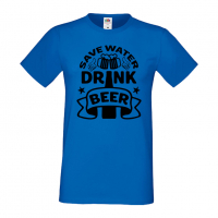 Мъжка тениска Save Water Drink Beer 2,Бира,Бирфест,Beerfest,Подарък,Изненада,Рожден Ден, снимка 4 - Тениски - 36387420