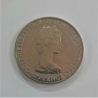Юбилейна монета 25 пенса Гърнси 1980г. , снимка 4 - Нумизматика и бонистика - 41472075