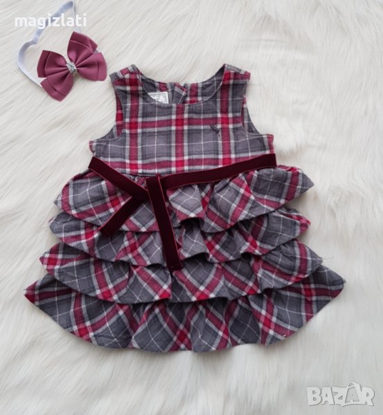 Карирана рокля H&M за бебе 6 месеца, снимка 1