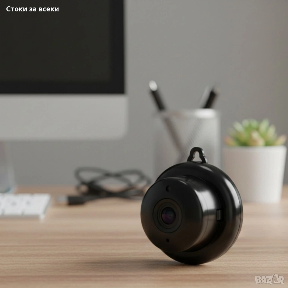 Мини HD камера V380 - Wi-Fi, IR нощно виждане и запис до 64G, снимка 1