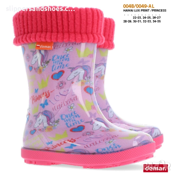 Детски гумени ботуши DEMAR розово еднорог 20/35, снимка 1