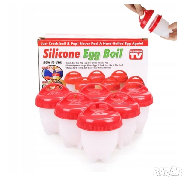 Силиконови формички за варене на яйца без черупка  , снимка 1