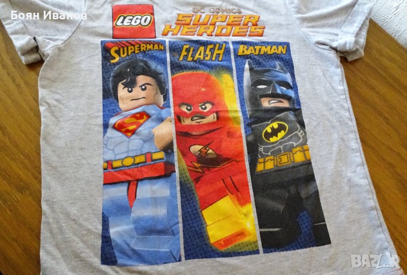 LEGO DC Comics Super Heroes - детска тениска Лего Батман Супермен Светкавицата, снимка 1