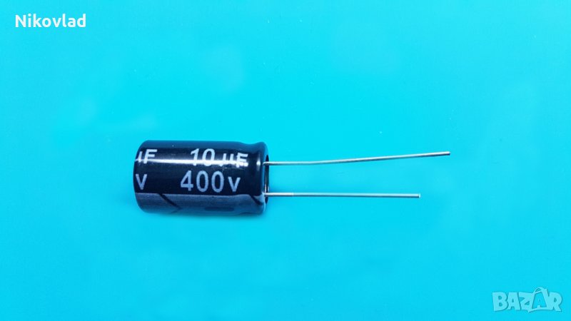 Високоволтов електролитен кондензатор 400V 10uF, снимка 1