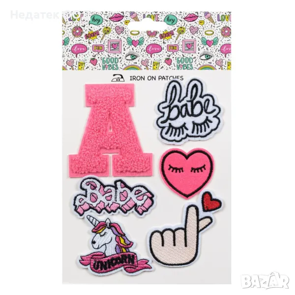 Комплект, Лепяща щампа, Еднорог, Бродерия , 6 бр., снимка 1