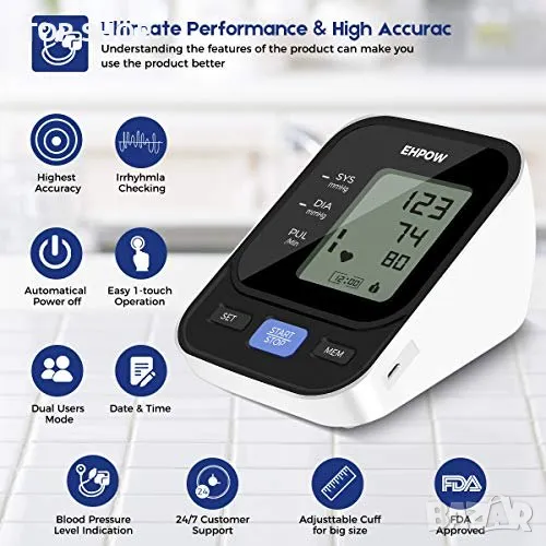 Апарат за кръвно налягане Ehpow, снимка 1